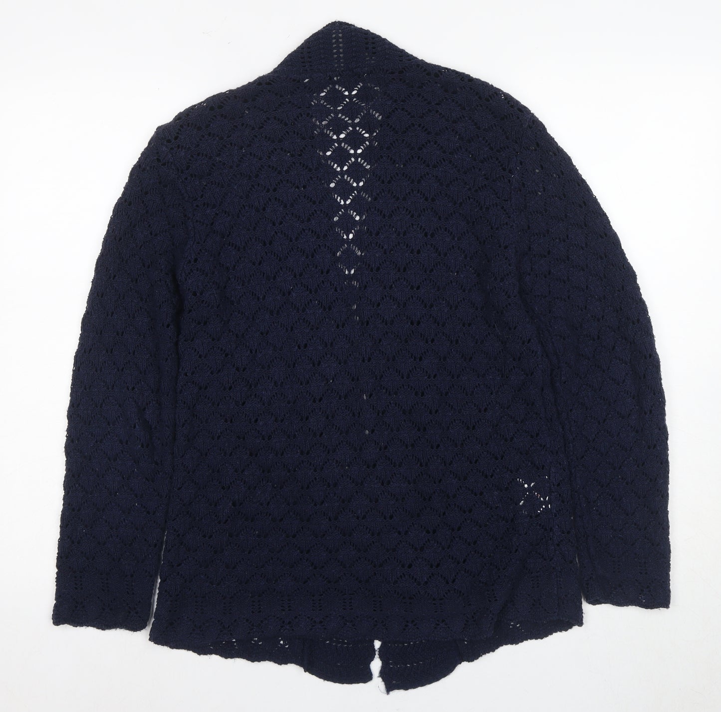 Isle Essentials Women's Blue Open-Knit Cardigan S