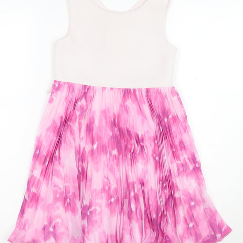 Monsoon Girls Pink Floral Fit & Flare Dress 7 Years