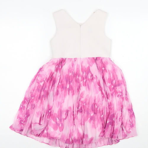 Monsoon Girls Pink Floral Fit & Flare Dress 7 Years