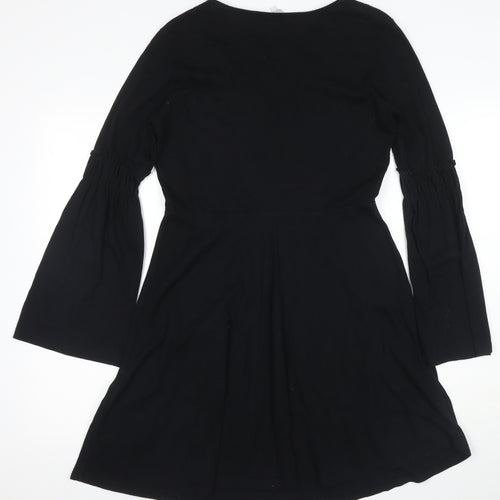 Red Herring Girls Black Floral A-Line Dress Size 12