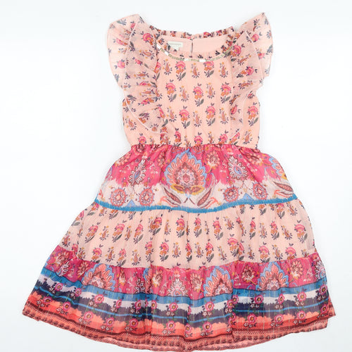 Monsoon Girls Multicoloured Floral Skater Dress 6 Years