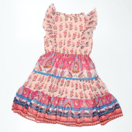 Monsoon Girls Multicoloured Floral Skater Dress 6 Years