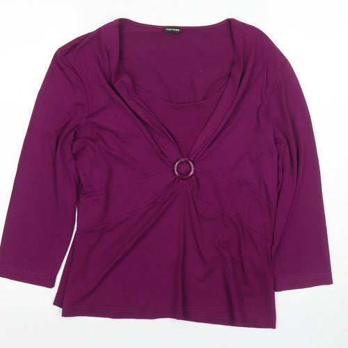Gerry Weber Women's Purple 3/4 Sleeve Blouse, Size 12