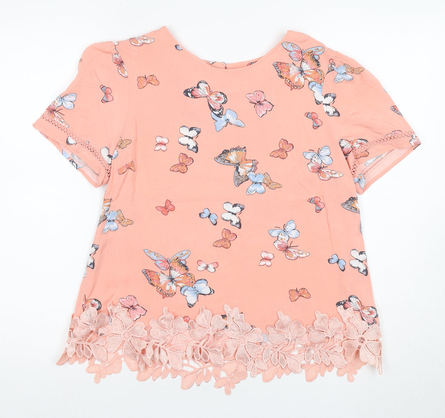 Oasis Women's Pink Floral Tunic Blouse, Size 12