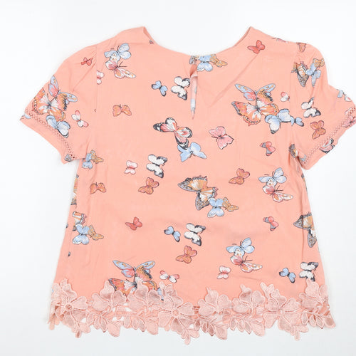 Oasis Women's Pink Floral Tunic Blouse, Size 12