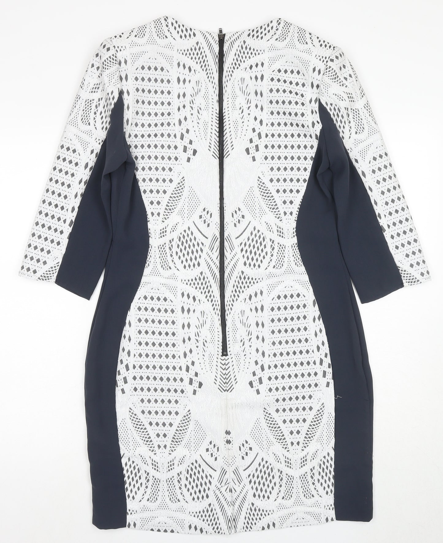 Warehouse Women's Black & White Sheath Dress UK 14