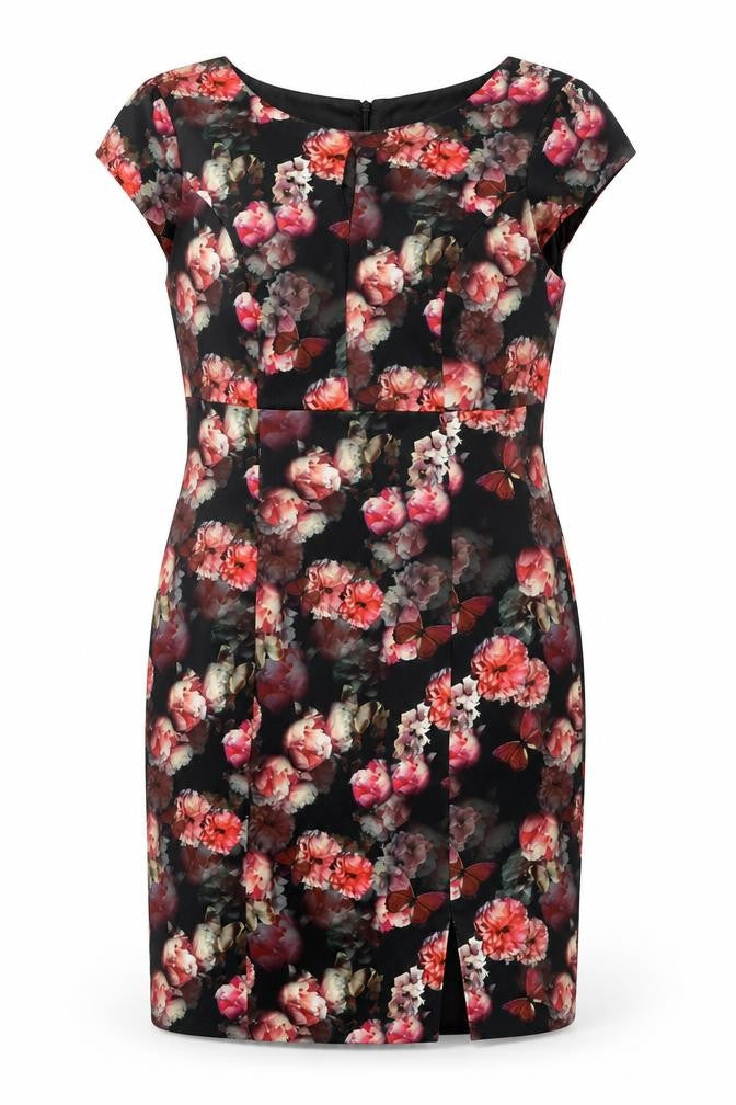 Front view of Red Herring Women's Multicoloured Floral Sheath Dress, size 14