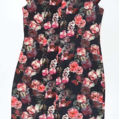 Red Herring Women's Multicoloured Floral Sheath Dress Size 14