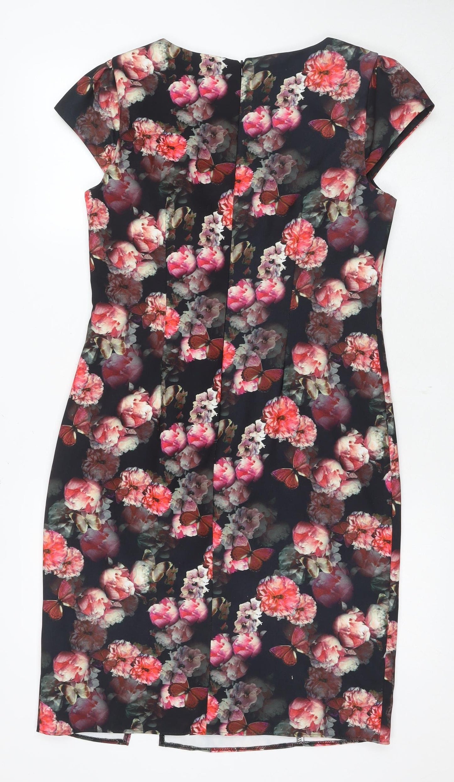 Red Herring Women's Multicoloured Floral Sheath Dress Size 14
