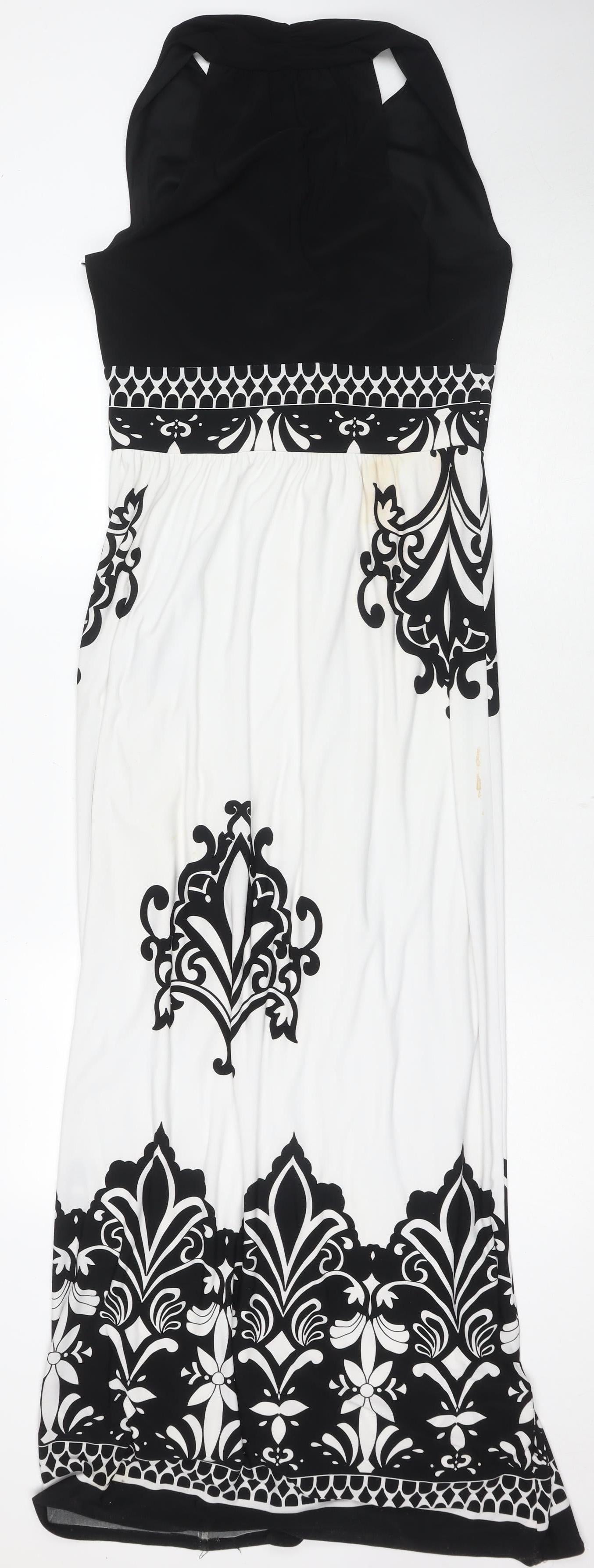 Frank Lyman Women’s Black/White Dress, Size 10, Elegant V-Neck