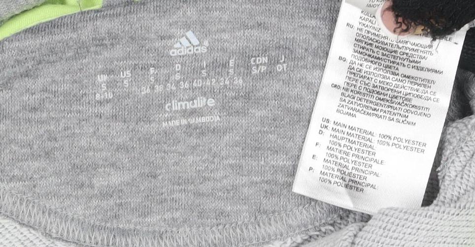 Adidas Women's Grey Full Zip Hoodie, Size S