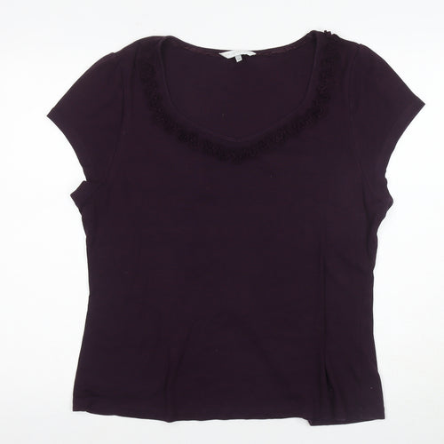 Ri John Rocha Unisex Purple T-Shirt, Size 20, V-Neck