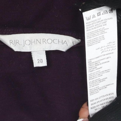 Ri John Rocha Unisex Purple T-Shirt, Size 20, V-Neck