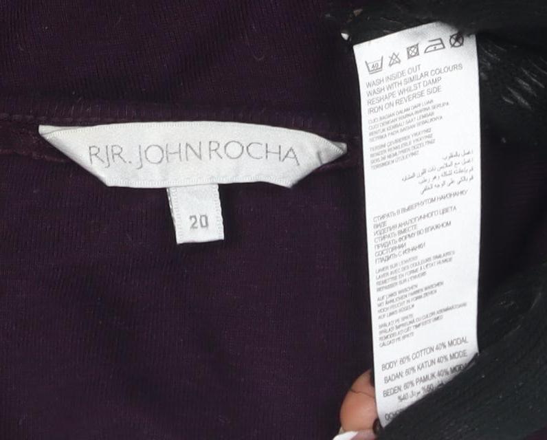 Ri John Rocha Unisex Purple T-Shirt, Size 20, V-Neck