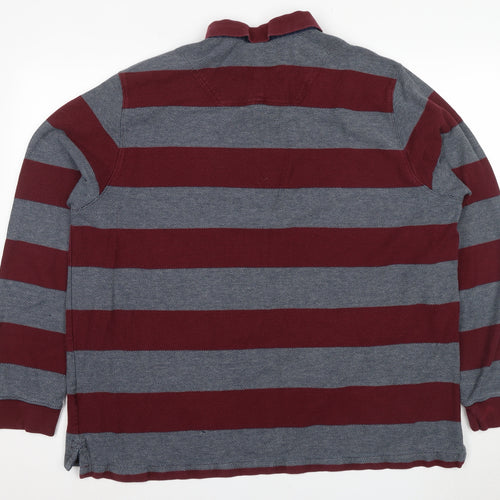 Marks and Spencer Men's Red Striped 3XL Polo