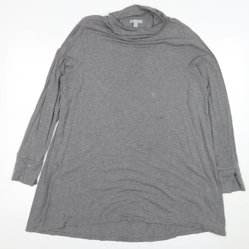 Pure Collection Women's Grey Cowl Neck Top Size 18
