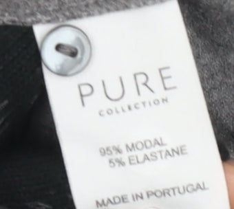 Pure Collection Women's Grey Cowl Neck Top Size 18