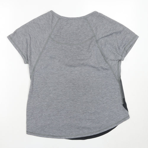 Women's Grey Basic T-Shirt M Activewear Raglan Sleeve
