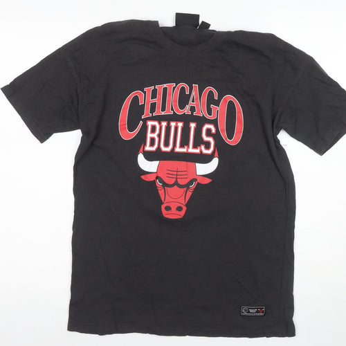 NBA Unisex Black Chicago Bulls T-Shirt 2XS, Sports Style