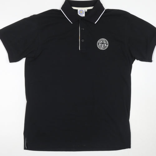 Leicester City Men's Black Polo L Short Sleeve Sports