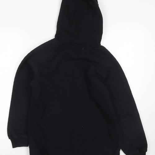 Threadgirls Boys Black Hooded Pullover, 13-14 Years, Graphic Print