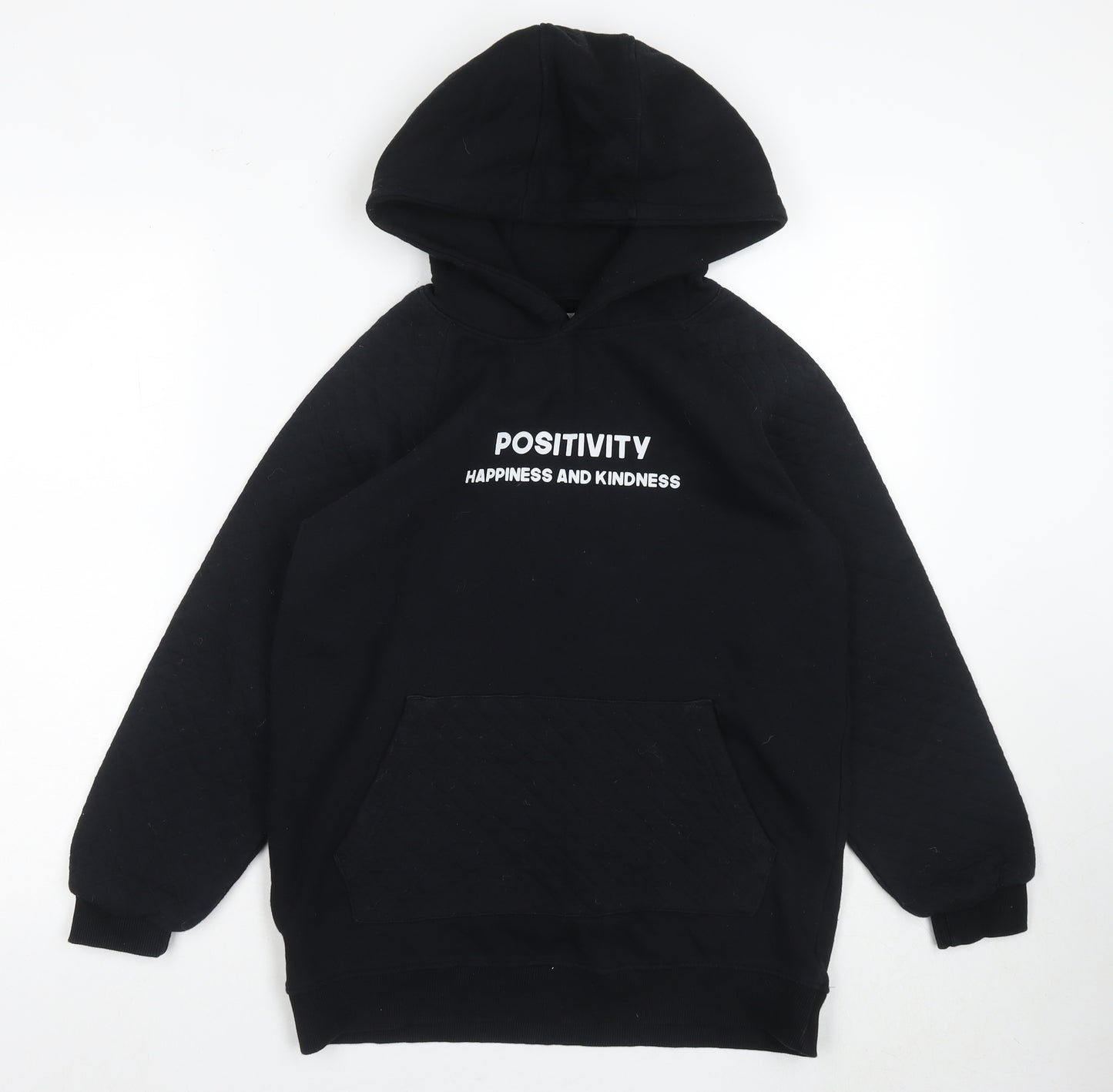 Threadgirls Boys Black Hooded Pullover, 13-14 Years, Graphic Print