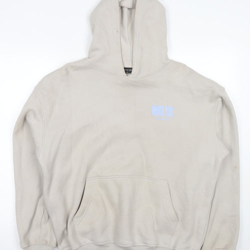 White Fox Unisex Beige Logo Hoodie - Size S
