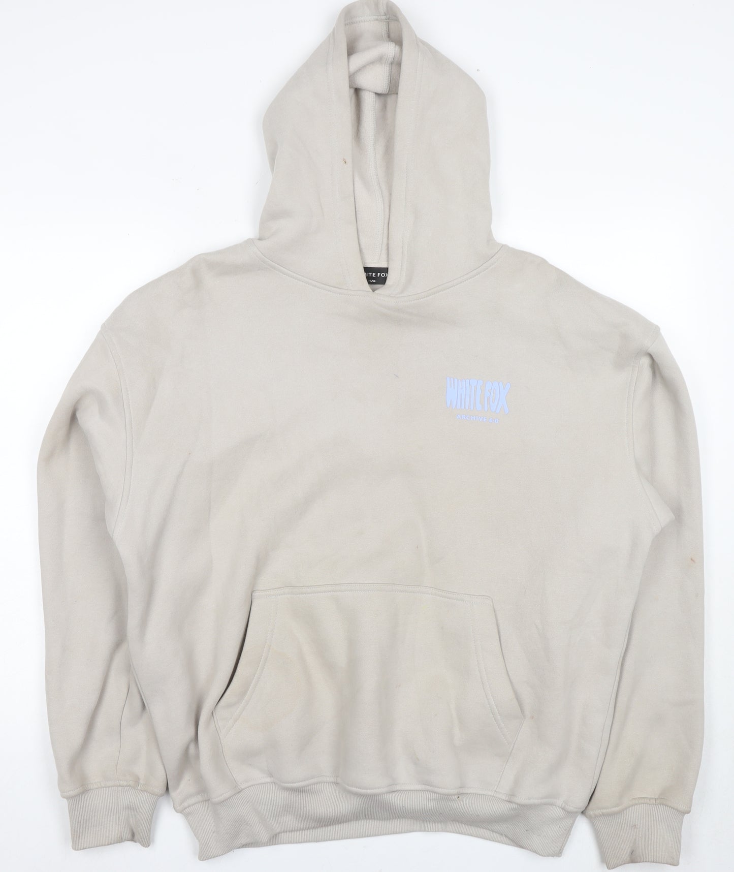White Fox Unisex Beige Logo Hoodie - Size S