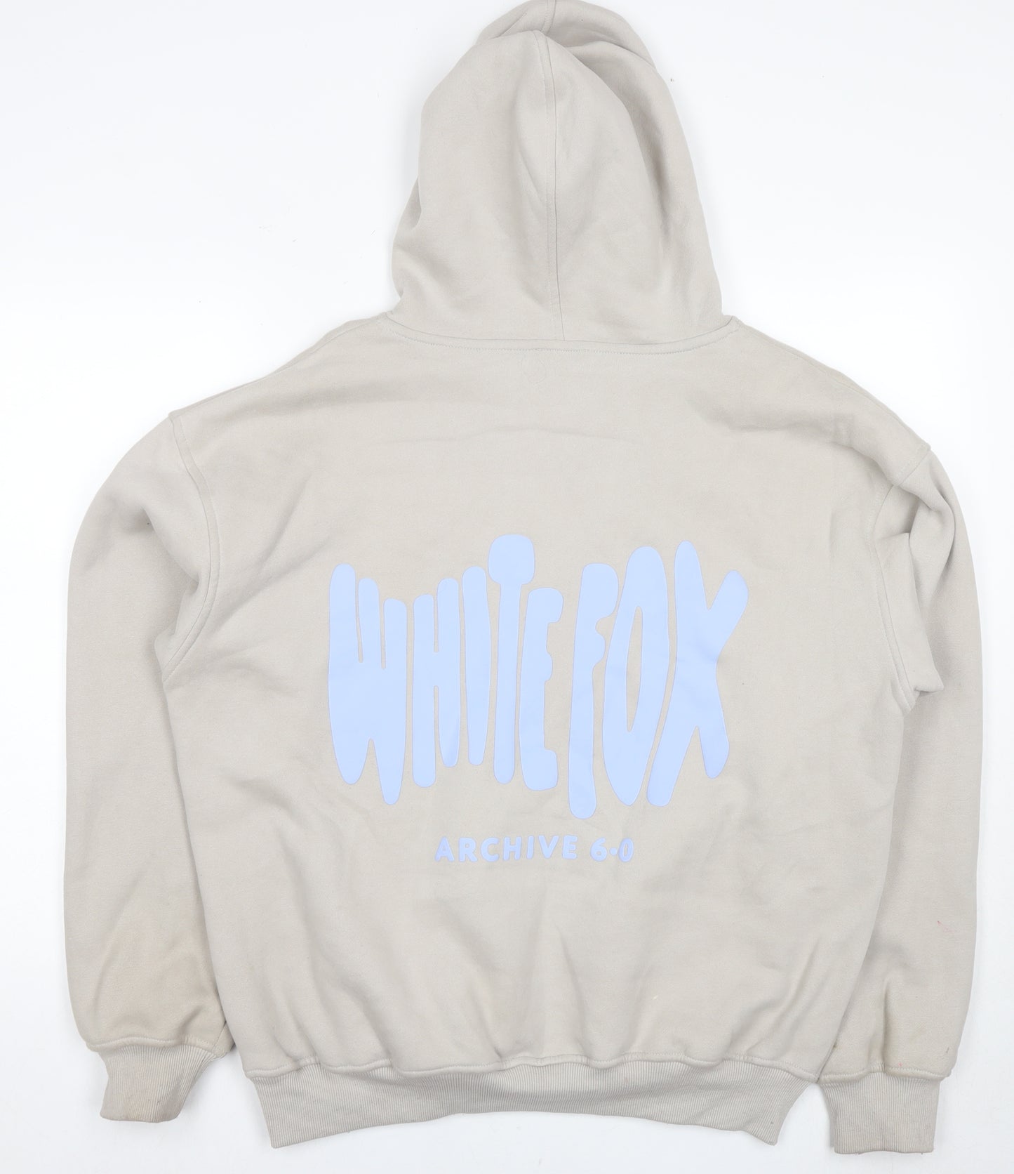 White Fox Unisex Beige Logo Hoodie - Size S