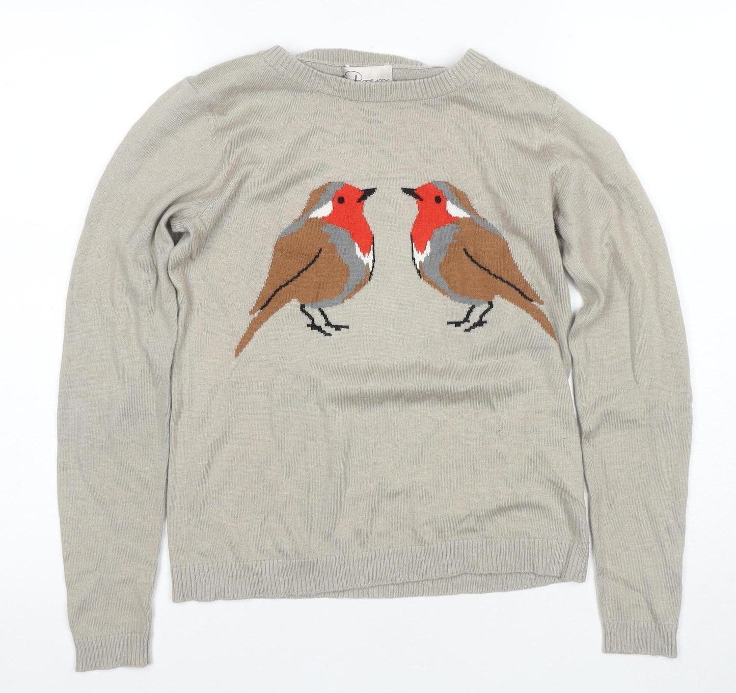 Oasis by Oliver Bonas Women's Beige Bird Pullover Size S