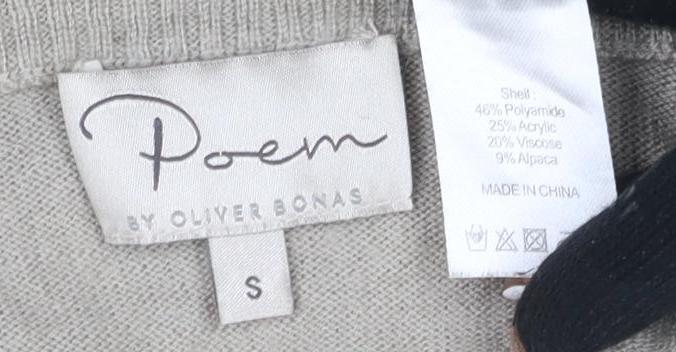 Oasis by Oliver Bonas Women's Beige Bird Pullover Size S