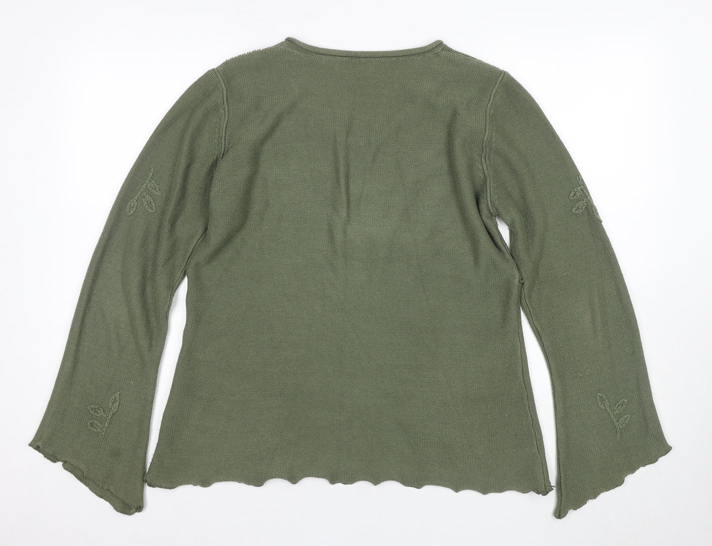 Joe Browns Green Floral Embroidered Pullover Jumper Size 14