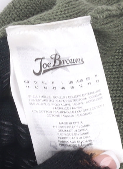 Joe Browns Green Floral Embroidered Pullover Jumper Size 14