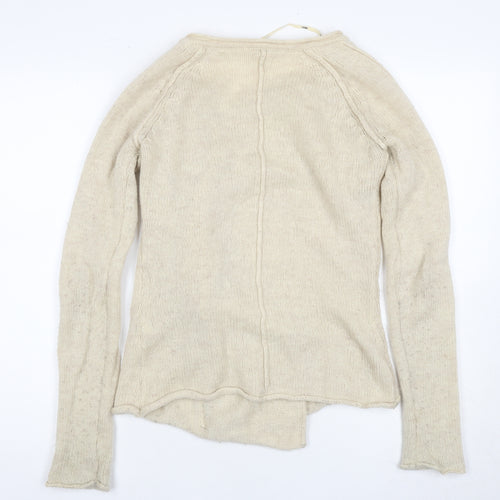 Object Women's Beige Full Zip Jumper, Size S, Casual Knit