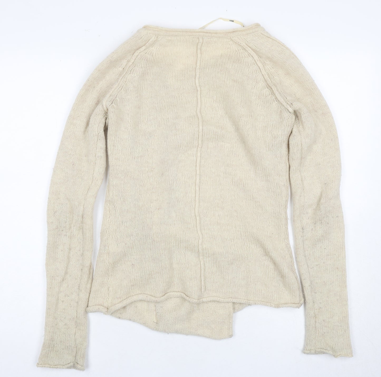 Object Women's Beige Full Zip Jumper, Size S, Casual Knit