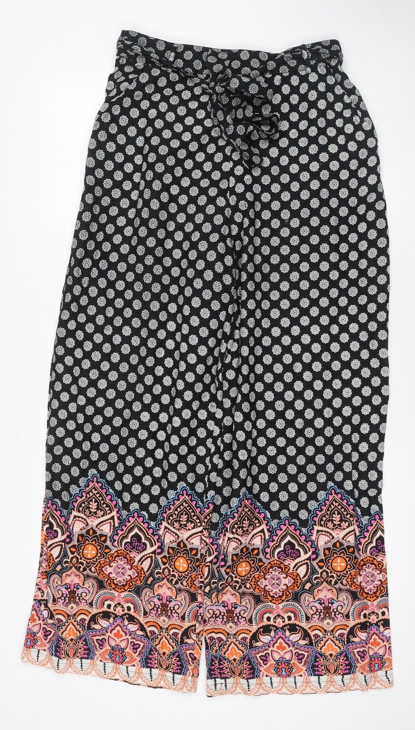 Khushi Women's Floral Black Trousers M