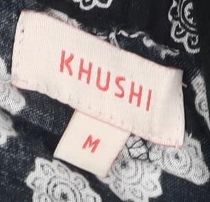 Khushi Women's Floral Black Trousers M