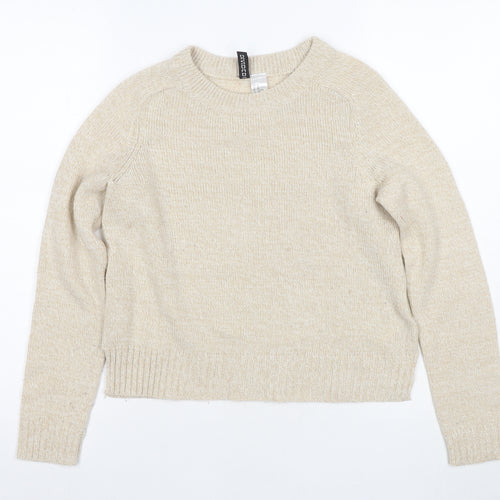 H&M Women Beige Pullover Jumper XS