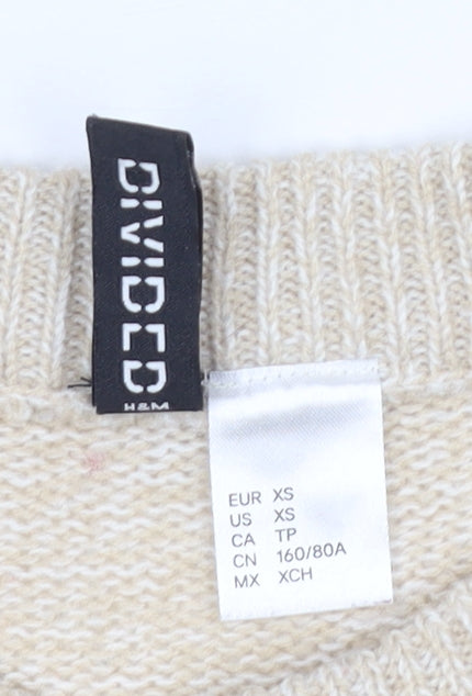 H&M Women Beige Pullover Jumper XS