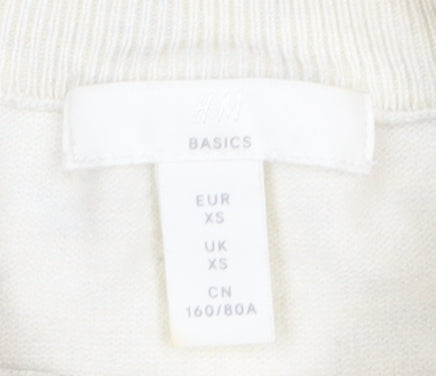 H&M Women's White XS Basic Knit T-Shirt
