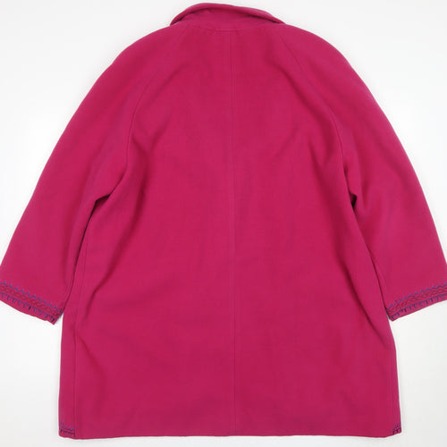 Joanna Hope Women's Pink Embroidered Mid-Length Coat Size 22