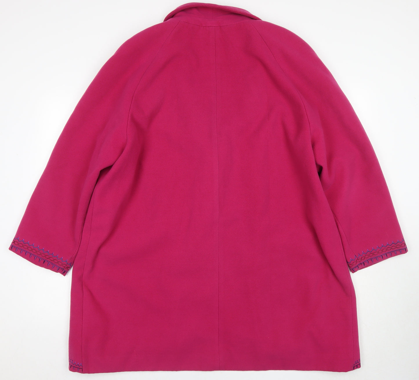 Joanna Hope Women's Pink Embroidered Mid-Length Coat Size 22