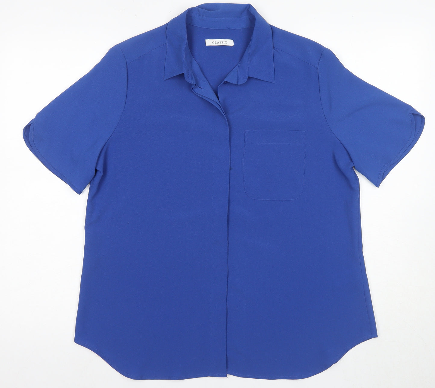 Marks and Spencer Women Blue Classic Button-Up Shirt