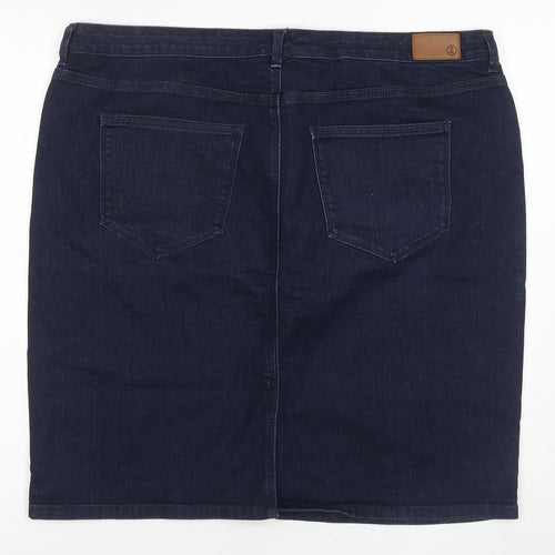 Lands' End Women's Blue Pencil Denim Skirt Size 18