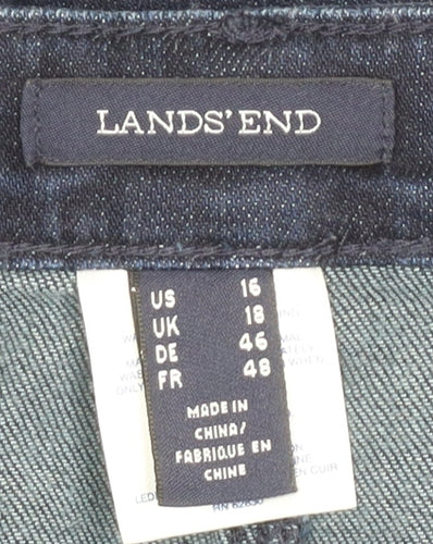 Lands' End Women's Blue Pencil Denim Skirt Size 18