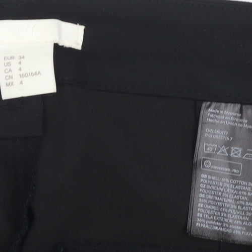 H&M Women's Black Slim Trousers, Size 6, Formal Wear