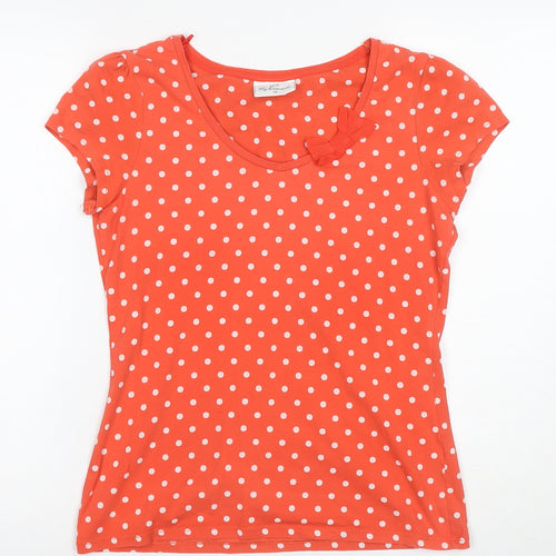 Next Women's Orange Polka Dot T-Shirt, Size 12