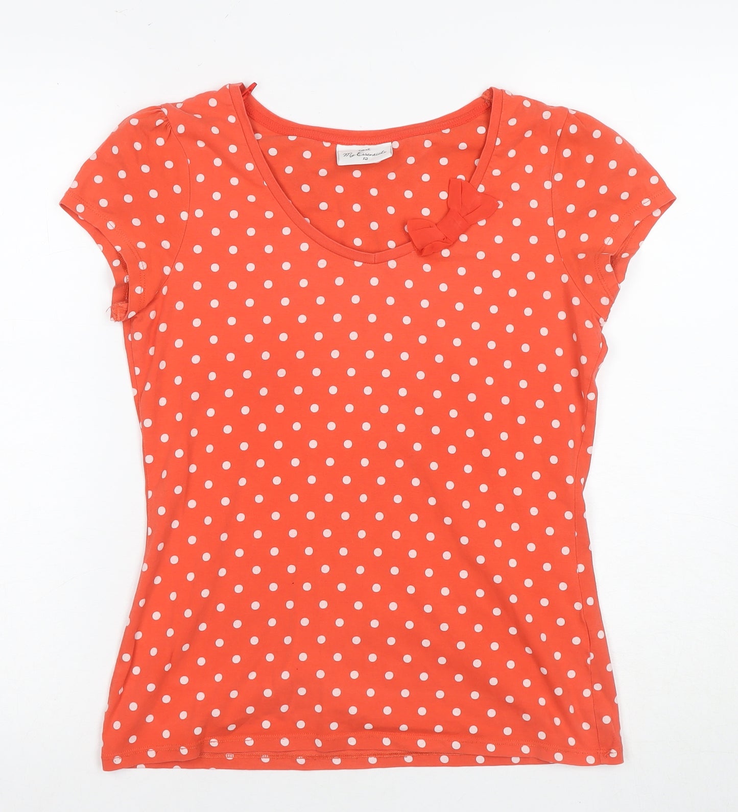 Next Women's Orange Polka Dot T-Shirt, Size 12