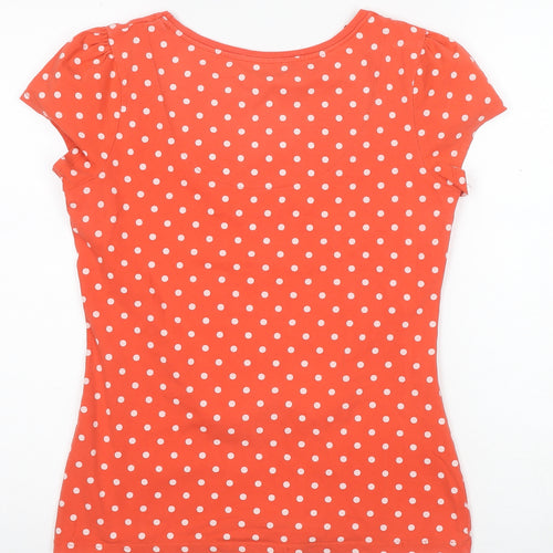 Next Women's Orange Polka Dot T-Shirt, Size 12