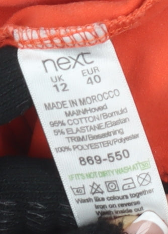 Next Women's Orange Polka Dot T-Shirt, Size 12